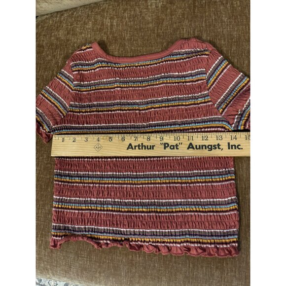 Wild Fable Womens Smocked Striped Crop Top Size L - Picture 5 of 5